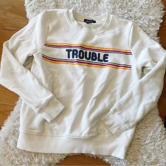 Forever 21 Trouble 80s look graphic tee shirt juniors size medium M - Picture 1 of 5